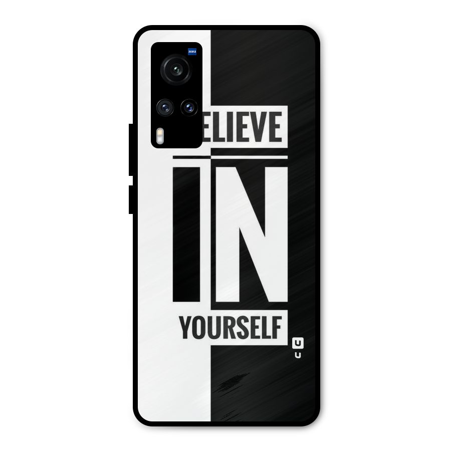 Believe Yourself Black Metal Back Case for Vivo X60