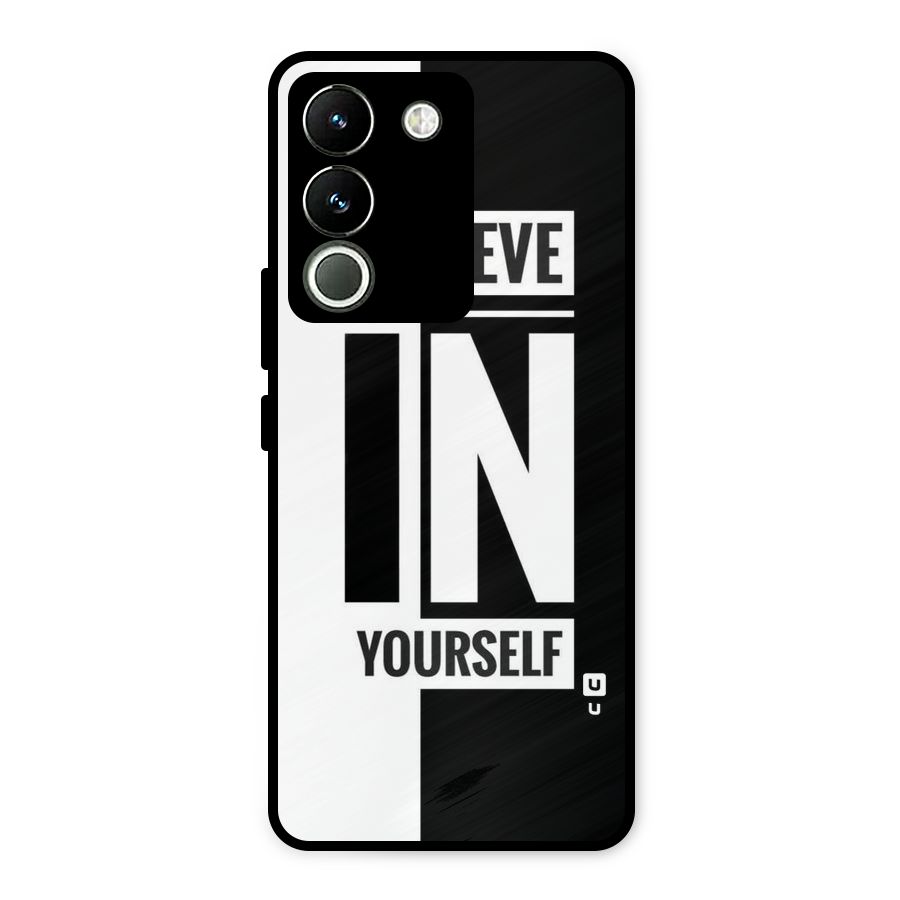 Believe Yourself Black Metal Back Case for Vivo Y200