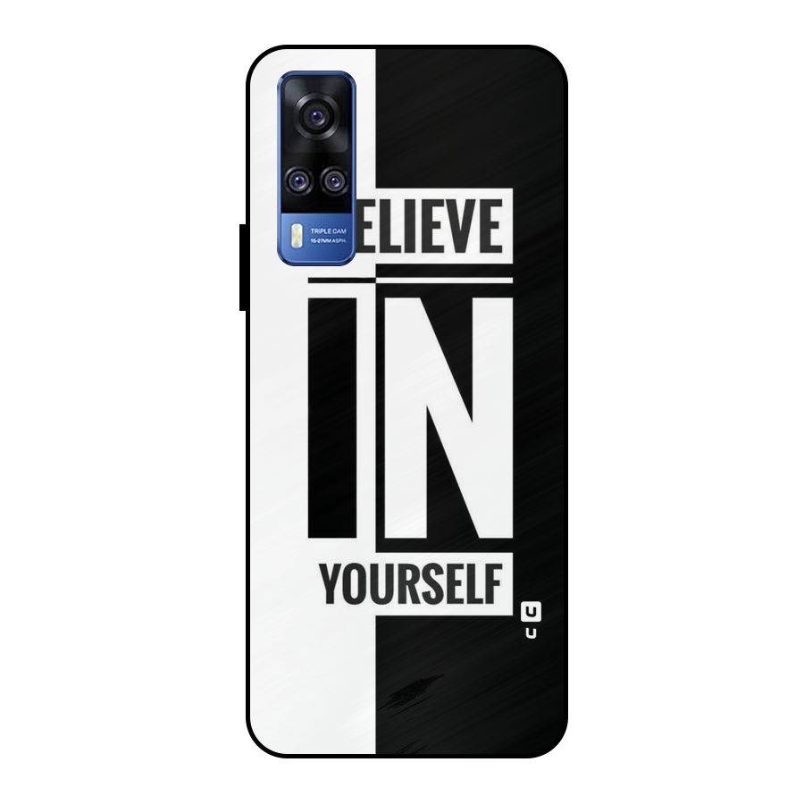 Believe Yourself Black Metal Back Case for Vivo Y51