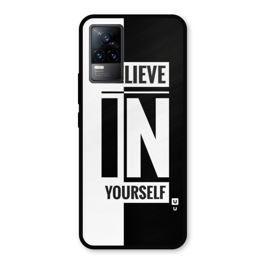 Believe Yourself Black Metal Back Case for Vivo Y73