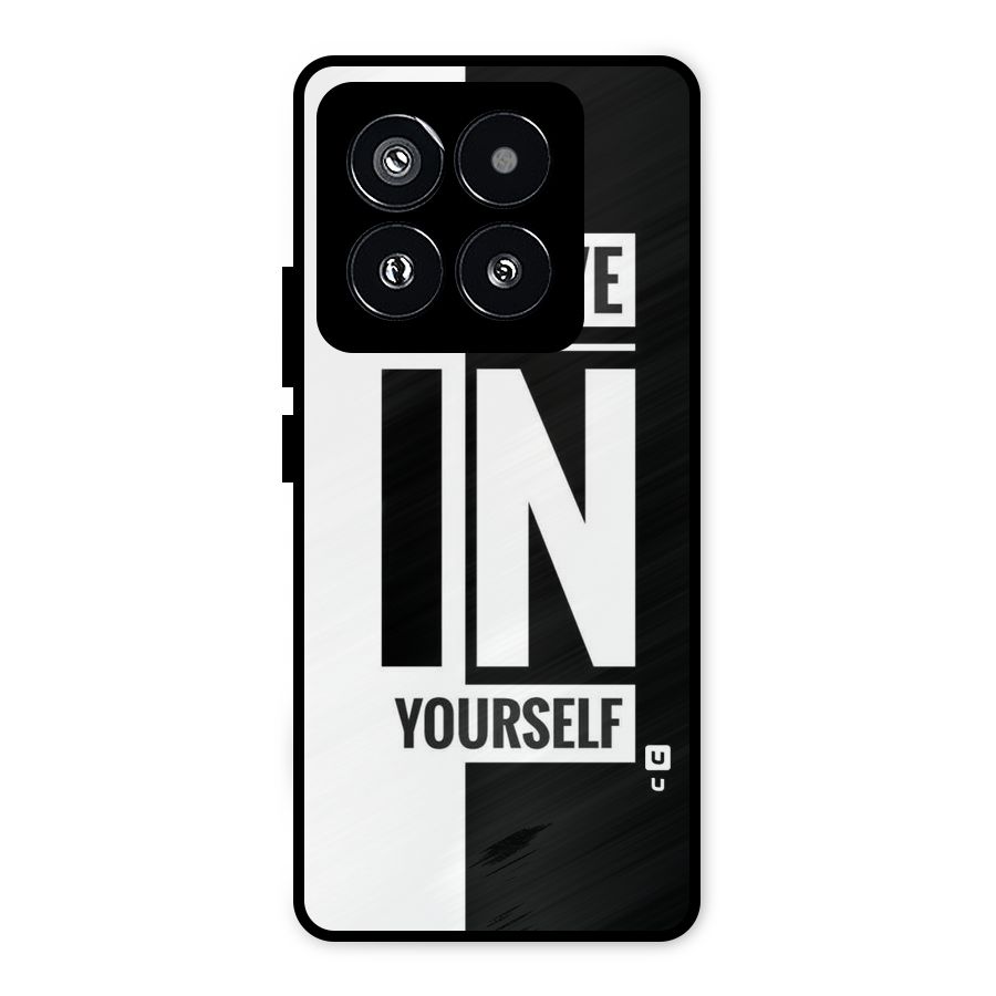 Believe Yourself Black Metal Back Case for Xiaomi 14 Pro