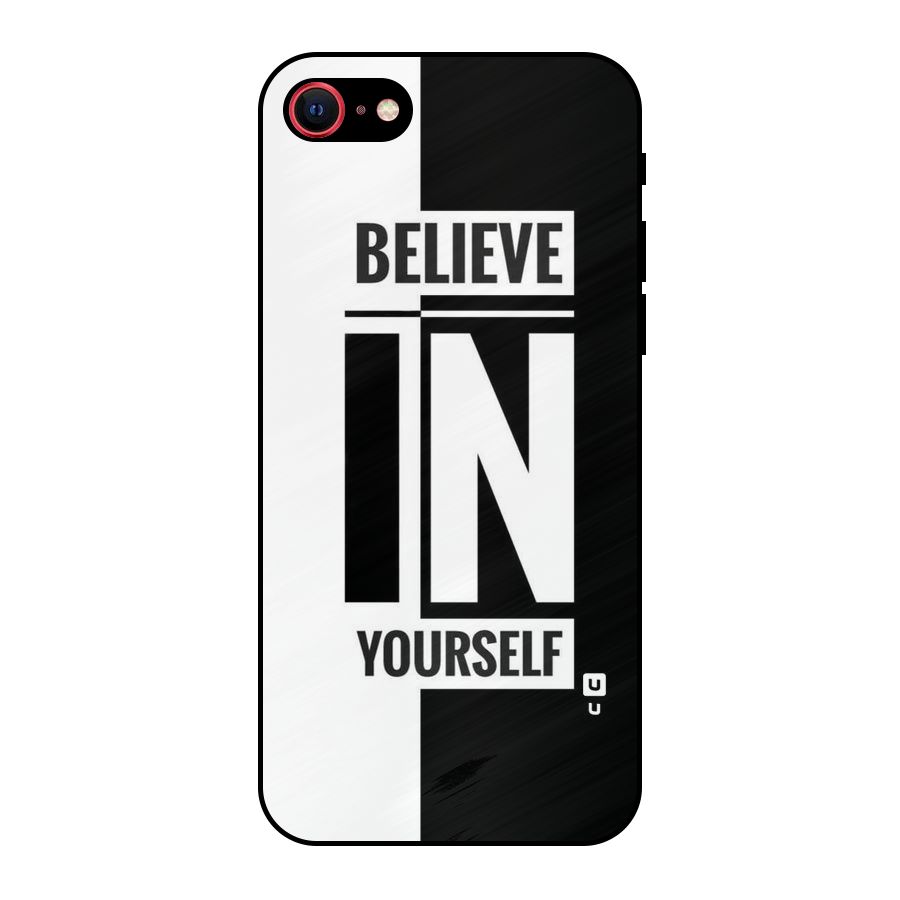 Believe Yourself Black Metal Back Case for iPhone 7