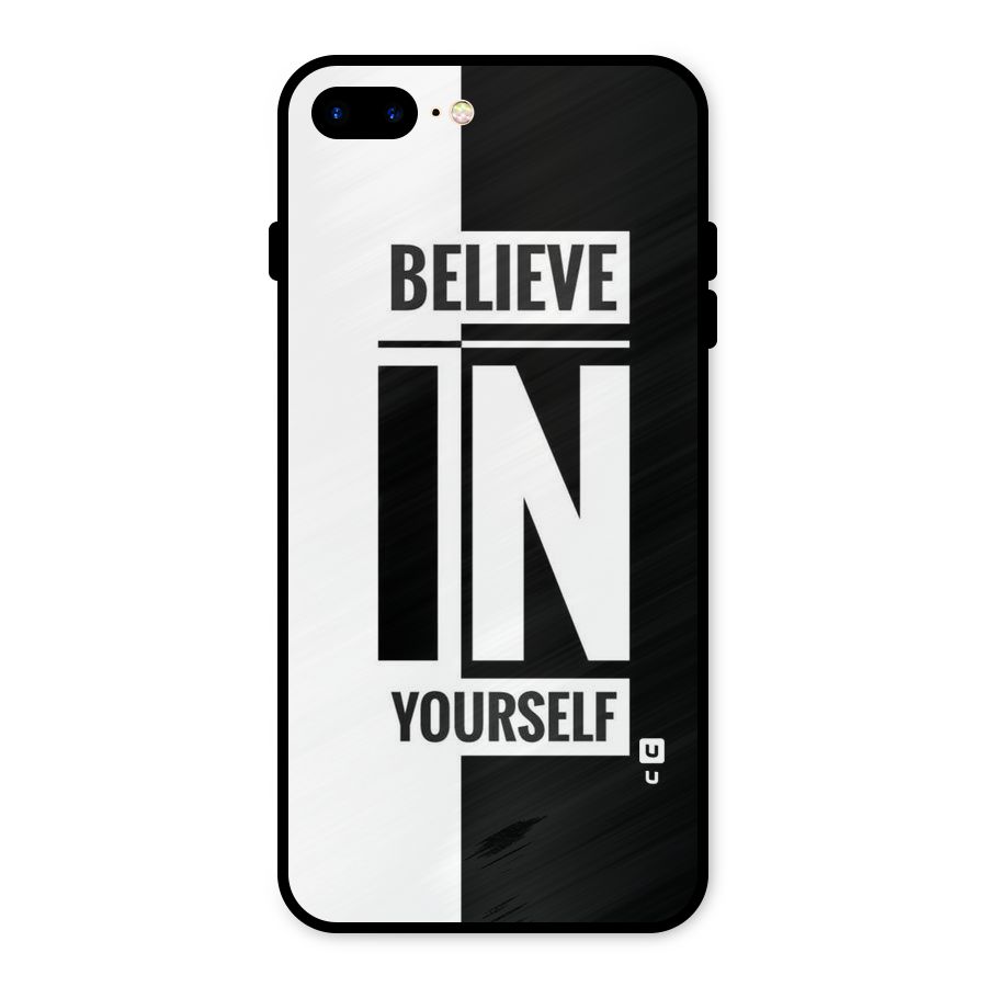 Believe Yourself Black Metal Back Case for iPhone 8 Plus