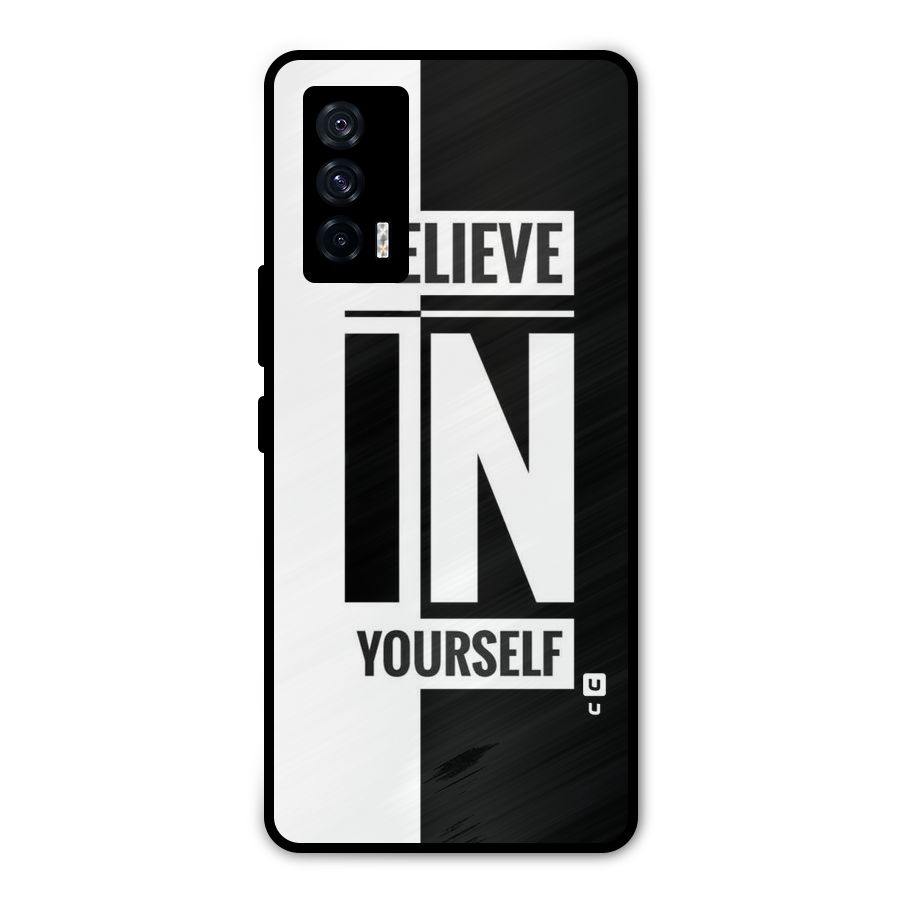 Believe Yourself Black Metal Back Case for iQOO 7 5G