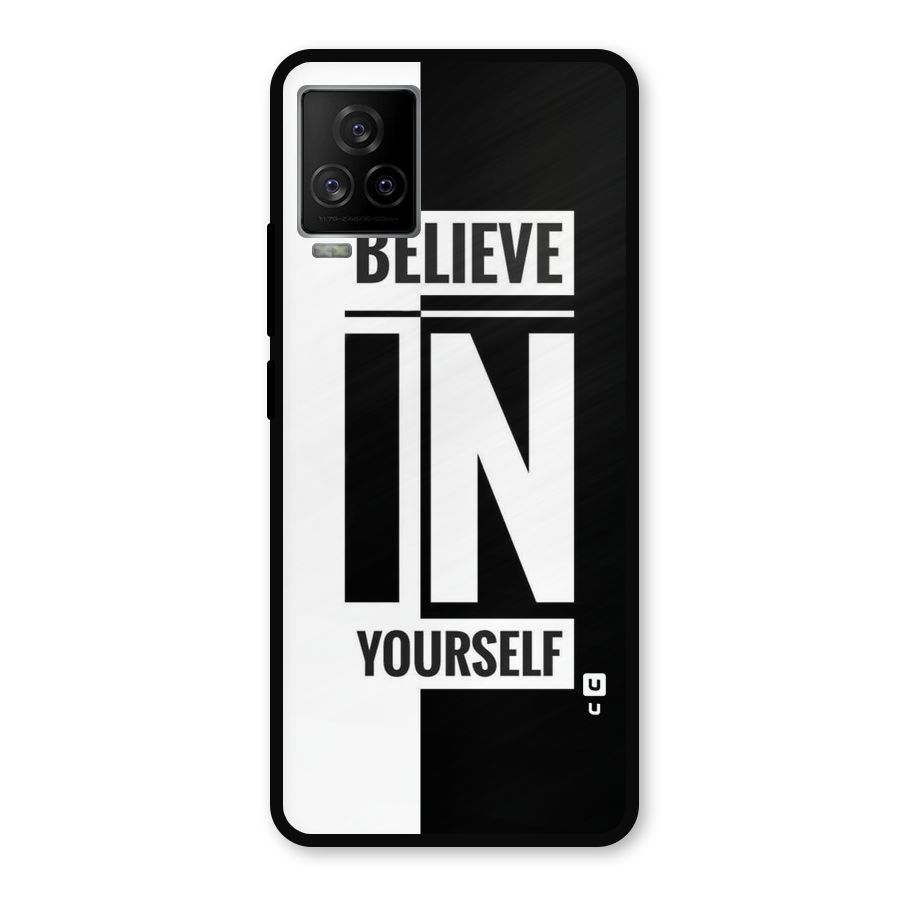 Believe Yourself Black Metal Back Case for iQOO 7 Legend 5G