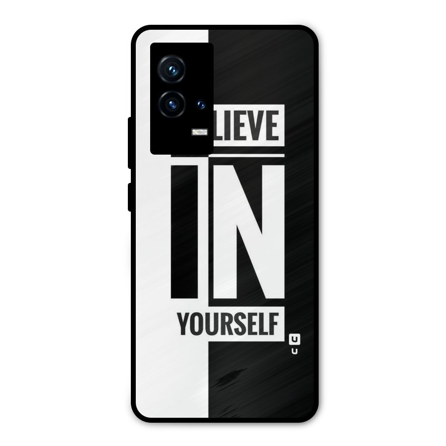 Believe Yourself Black Metal Back Case for iQOO 9 5G