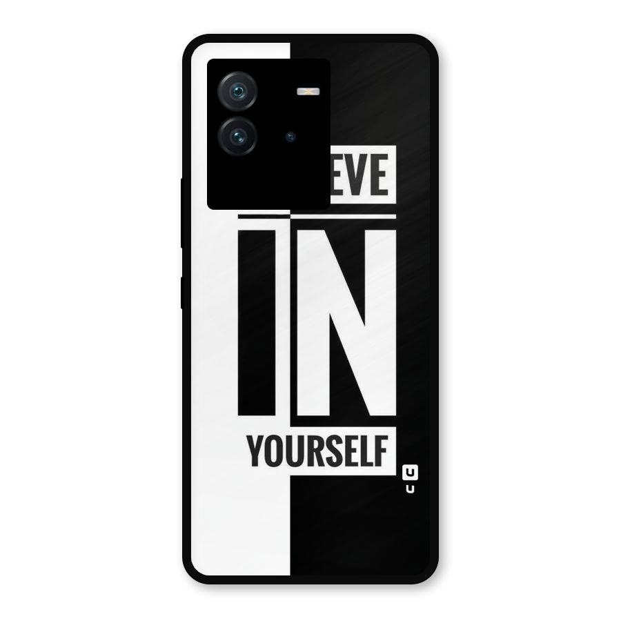 Believe Yourself Black Metal Back Case for iQOO Neo 6 5G