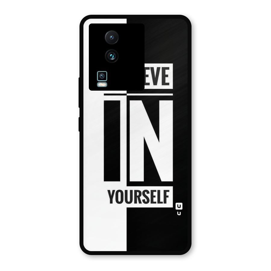 Believe Yourself Black Metal Back Case for iQOO Neo 7 Pro