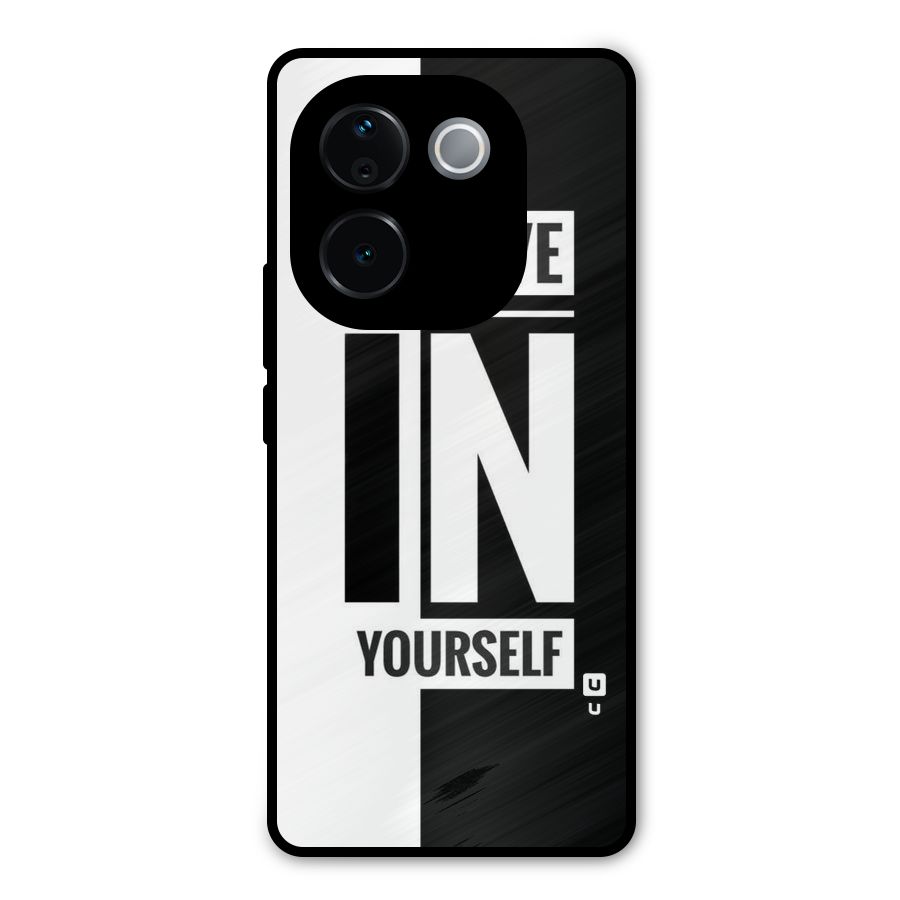 Believe Yourself Black Metal Back Case for iQOO Z9s Pro