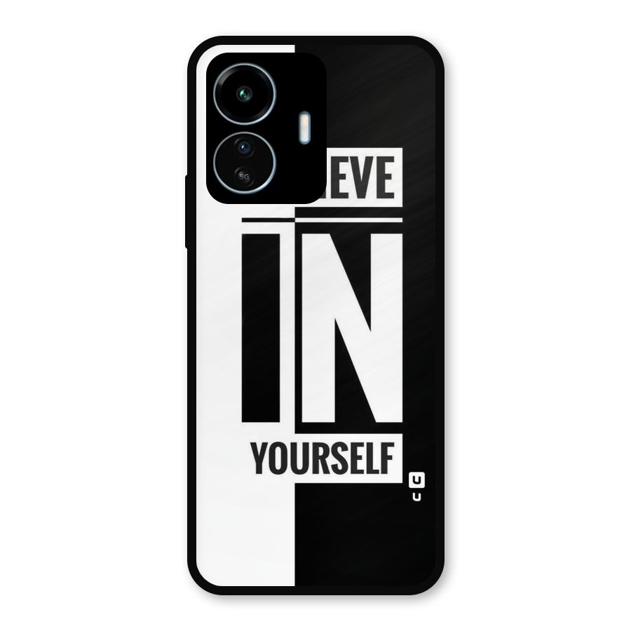 Believe Yourself Black Metal Back Case for vivo iQOO Z6 Lite 5G