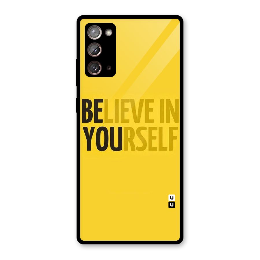 Believe Yourself Yellow Glass Back Case for Galaxy Note 20