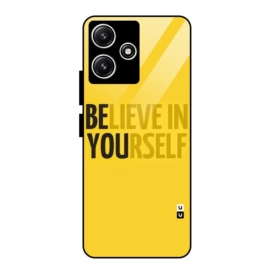 Believe Yourself Yellow Glass Back Case for Poco M6 Pro