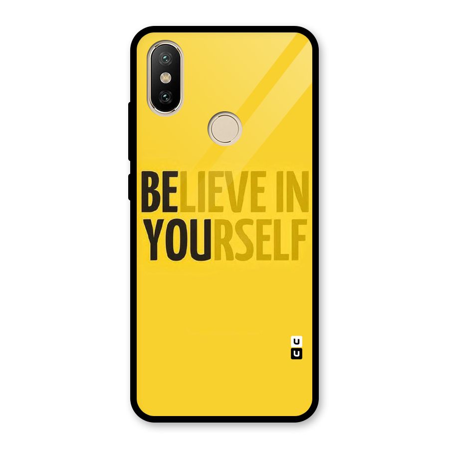 Believe Yourself Yellow Glass Back Case for Redmi A2