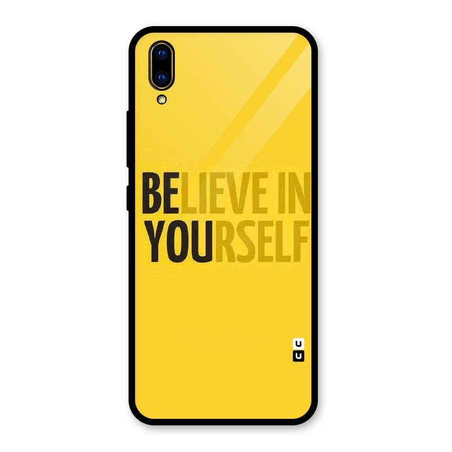 Believe Yourself Yellow Glass Back Case for Vivo V11 Pro