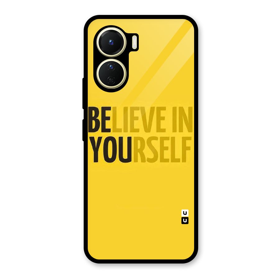 Believe Yourself Yellow Glass Back Case for Vivo Y16