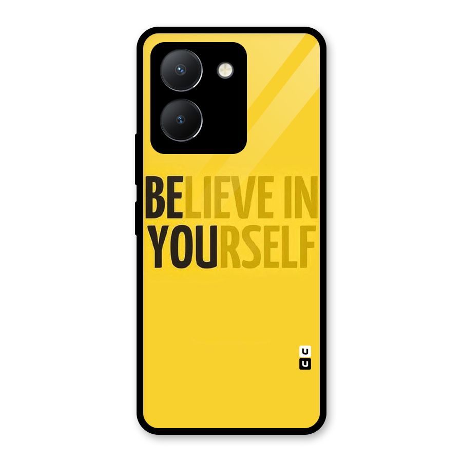 Believe Yourself Yellow Glass Back Case for Vivo Y36