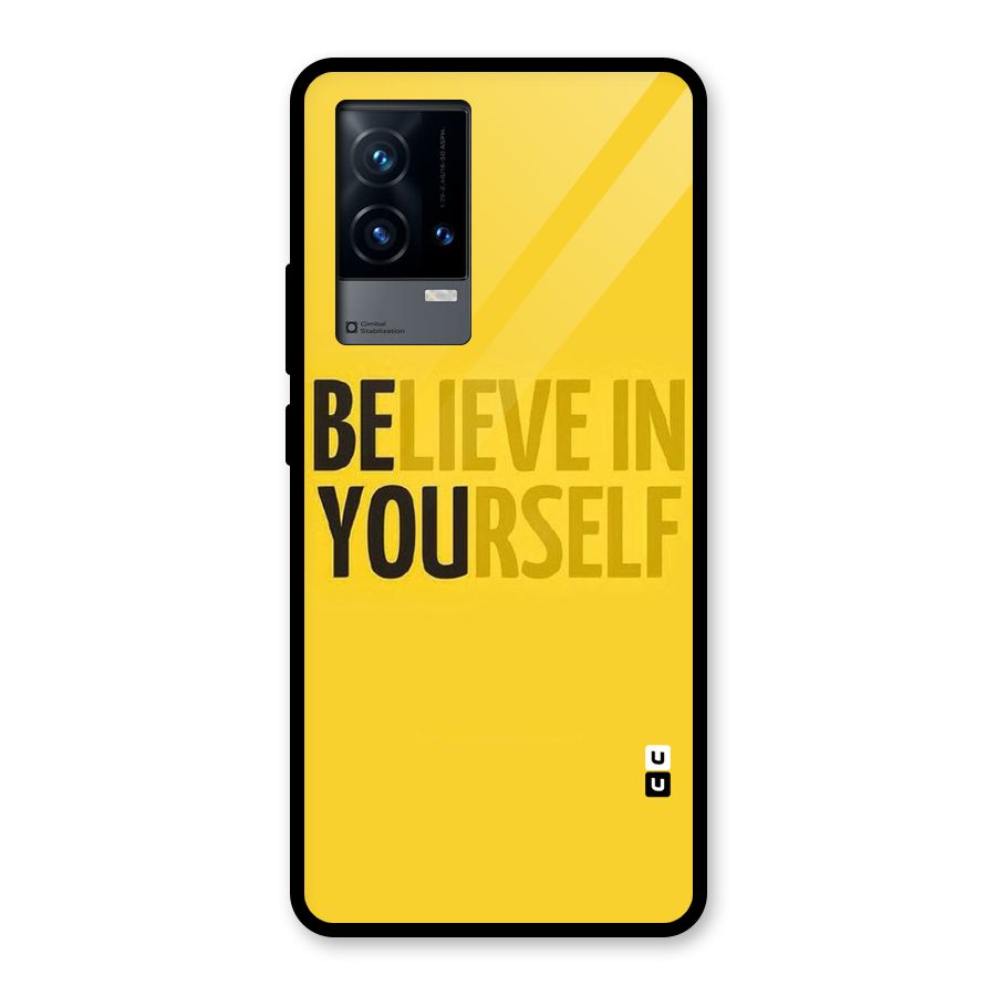 Believe Yourself Yellow Glass Back Case for iQOO 9 5G