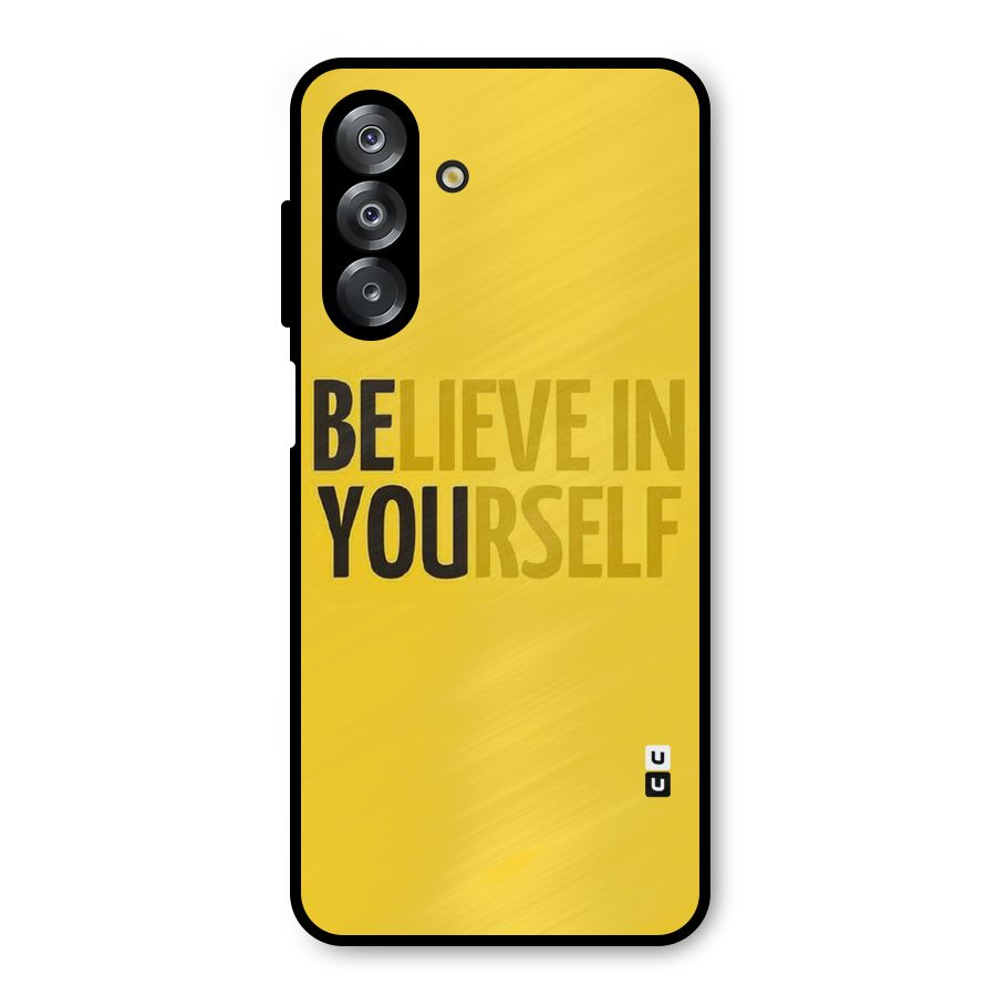 Believe Yourself Yellow Metal Back Case for Galaxy A26