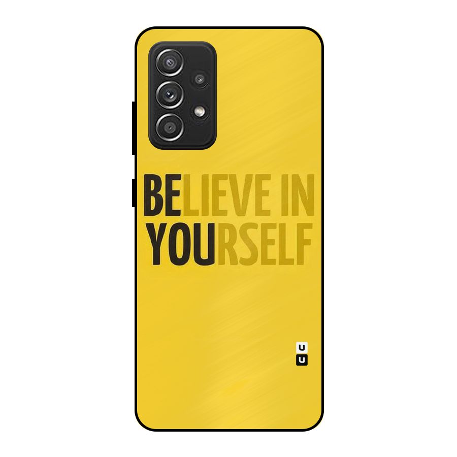 Believe Yourself Yellow Metal Back Case for Galaxy A52s 5G