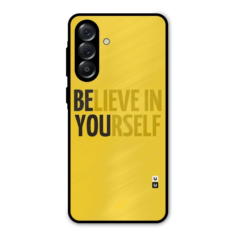 Believe Yourself Yellow Metal Back Case for Galaxy A56