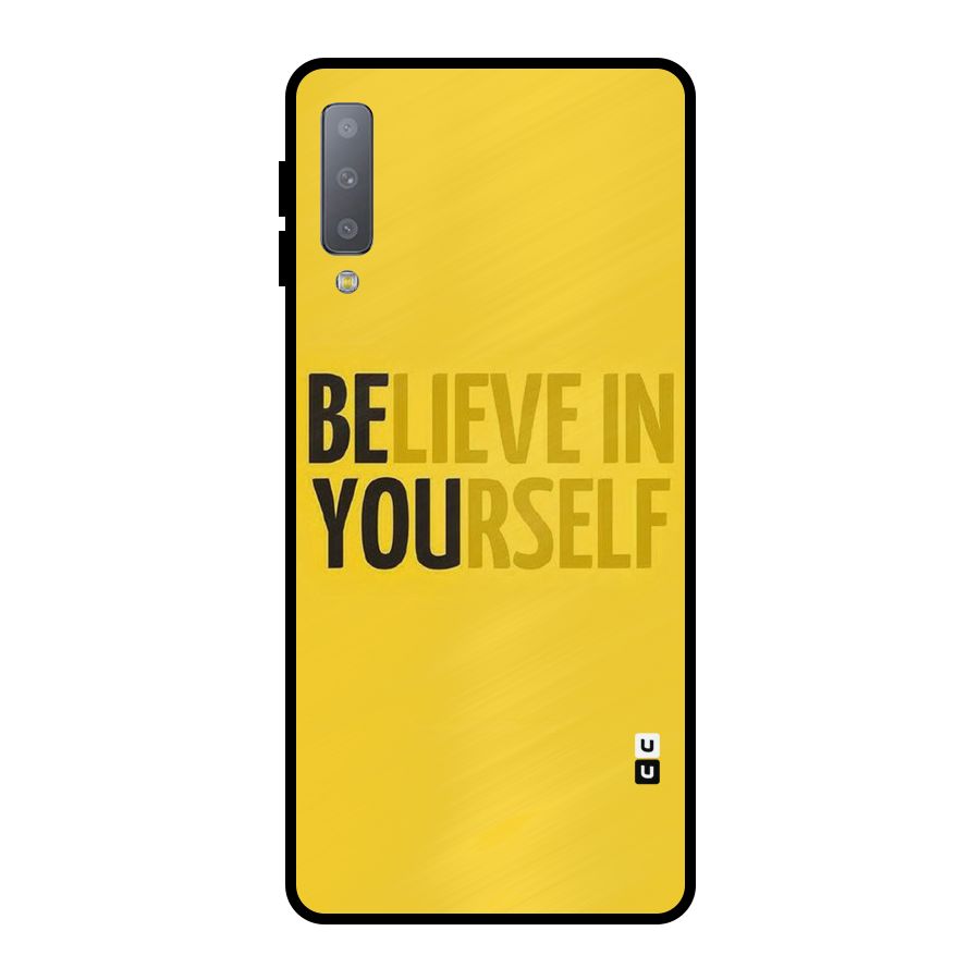 Believe Yourself Yellow Metal Back Case for Galaxy A7 (2018)