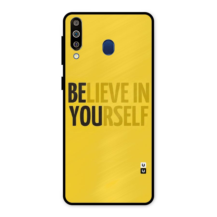 Believe Yourself Yellow Metal Back Case for Galaxy M30