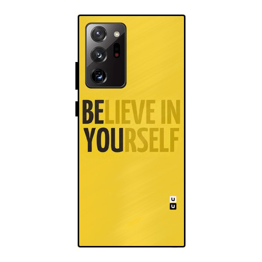 Believe Yourself Yellow Metal Back Case for Galaxy Note 20 Ultra
