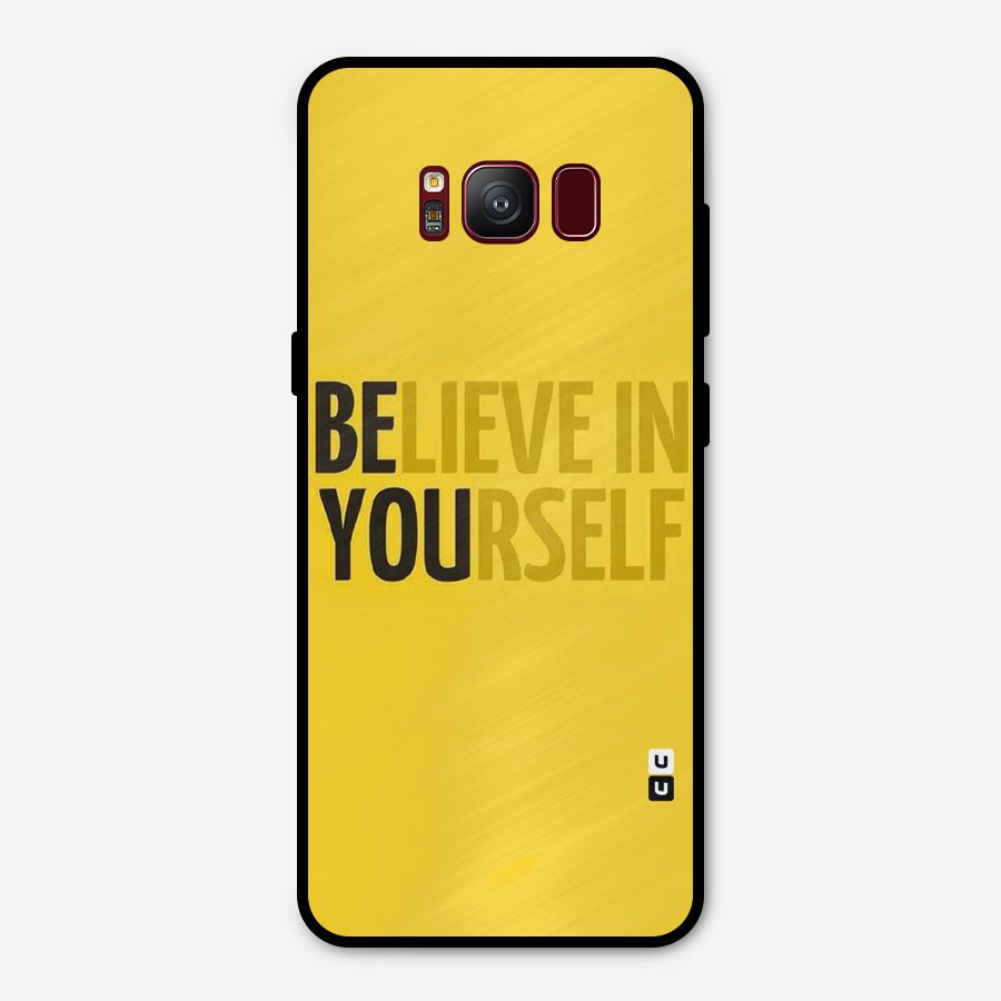 Believe Yourself Yellow Metal Back Case for Galaxy S8