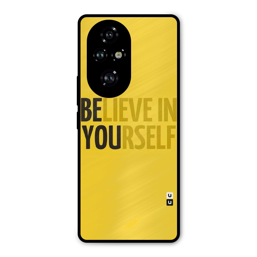 Believe Yourself Yellow Metal Back Case for Honor 200 Pro