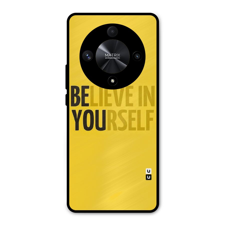 Believe Yourself Yellow Metal Back Case for Honor X9b