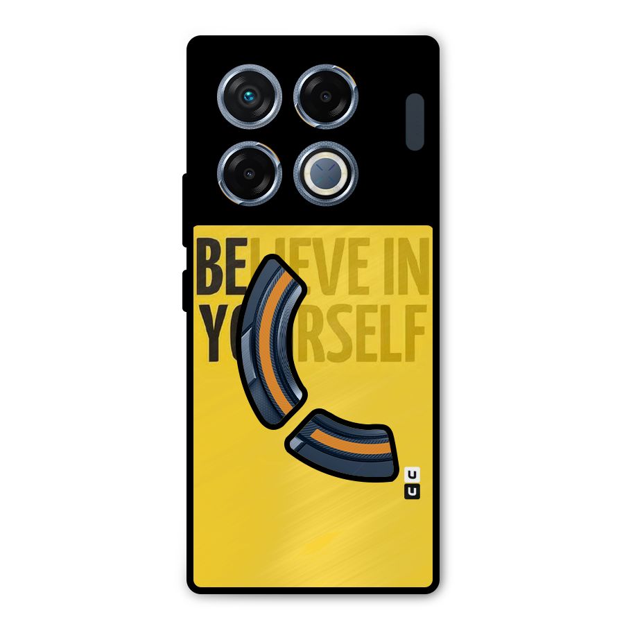 Believe Yourself Yellow Metal Back Case for Infinix GT 20 Pro