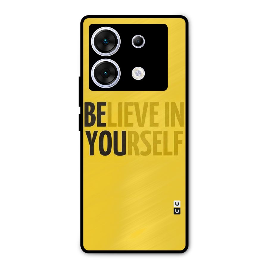 Believe Yourself Yellow Metal Back Case for Infinix Zero 30 5G