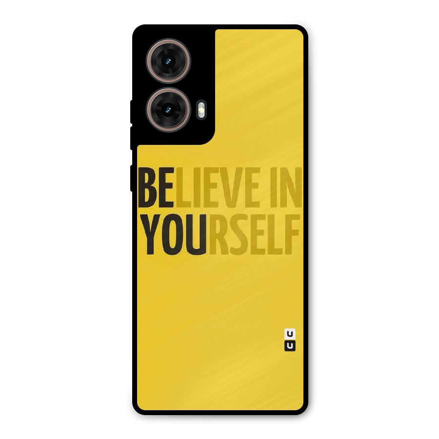 Believe Yourself Yellow Metal Back Case for Moto G85