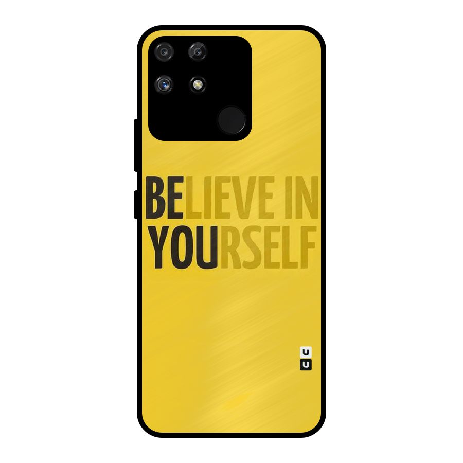Believe Yourself Yellow Metal Back Case for Realme Narzo 50A