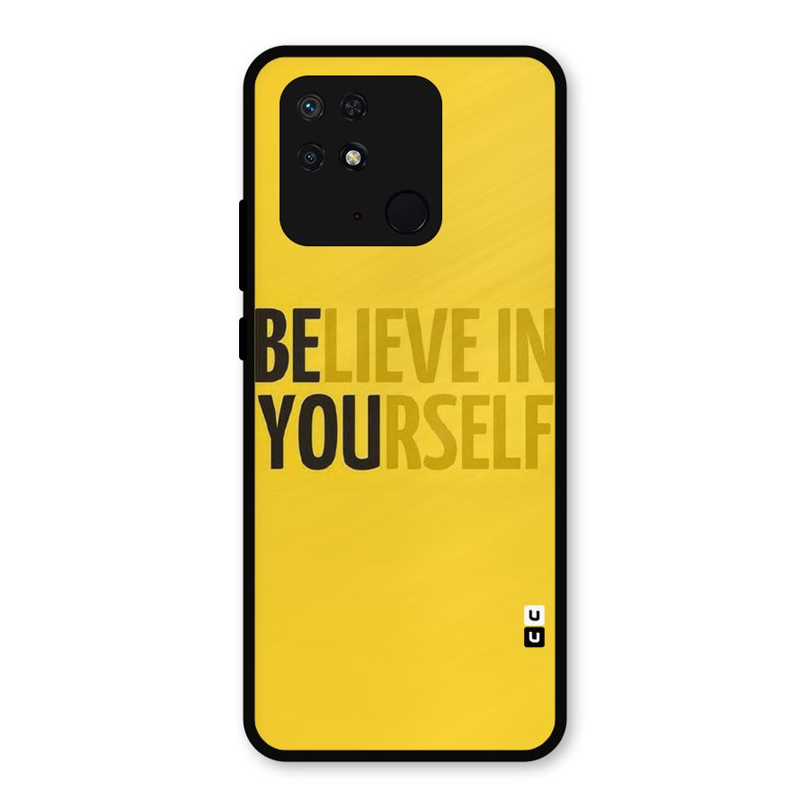 Believe Yourself Yellow Metal Back Case for Redmi 10