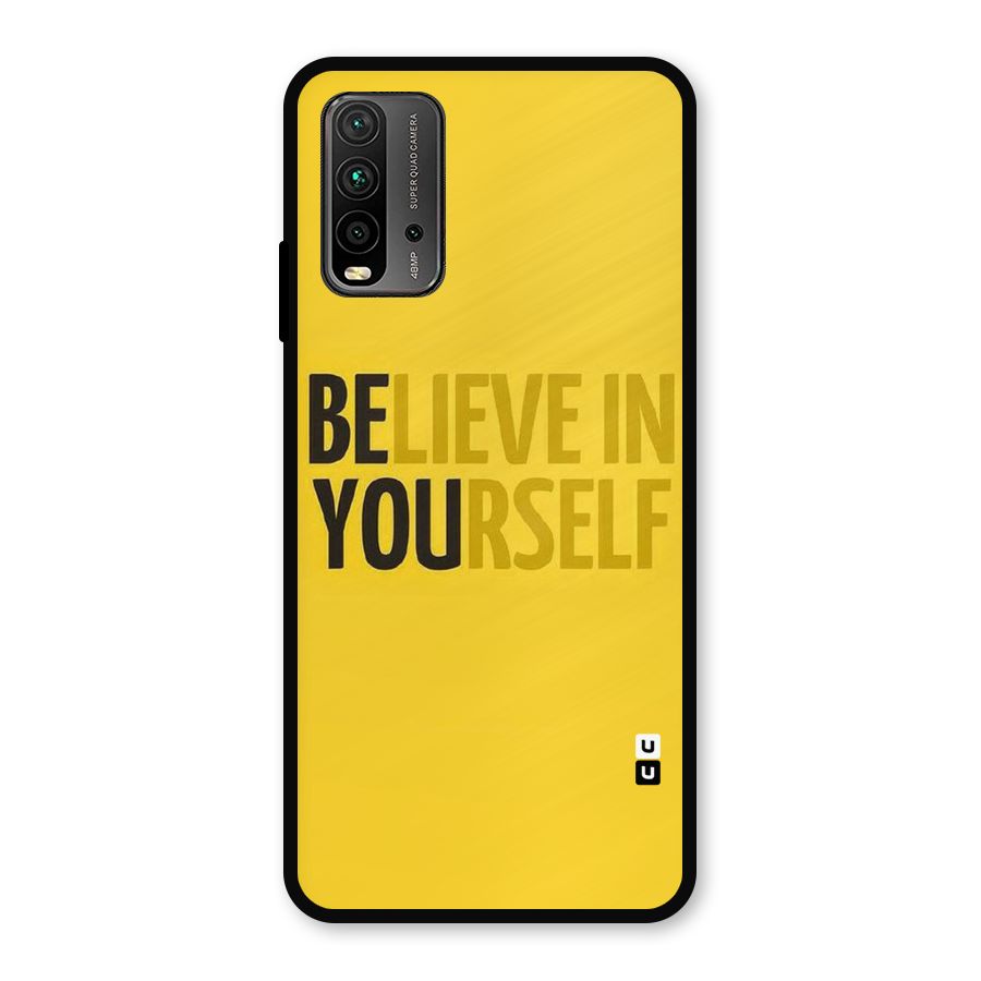 Believe Yourself Yellow Metal Back Case for Redmi 9 Power