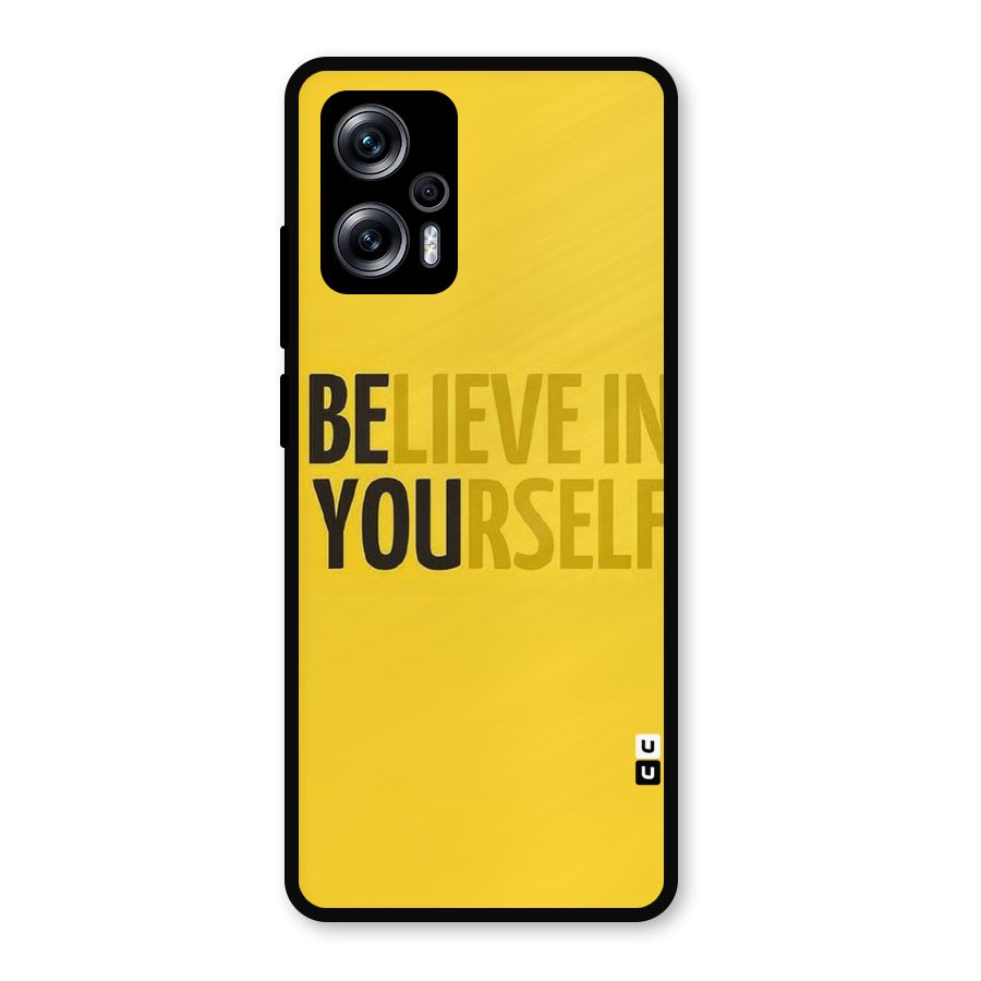 Believe Yourself Yellow Metal Back Case for Redmi K50i