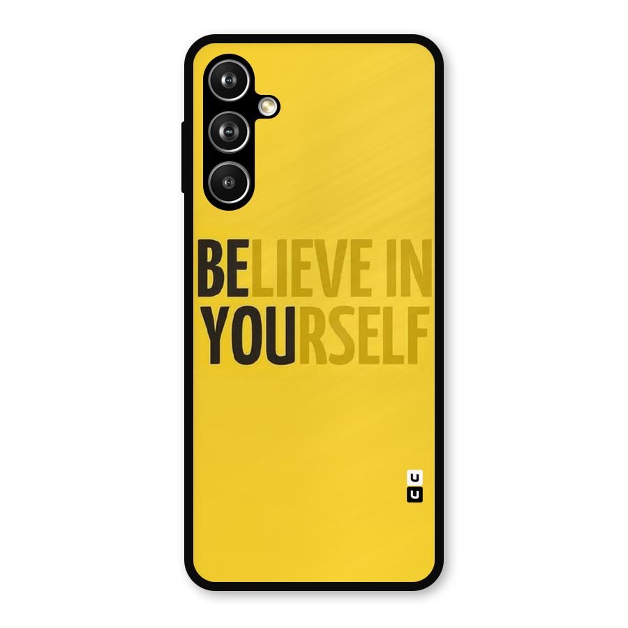 Believe Yourself Yellow Metal Back Case for Samsung Galaxy M54