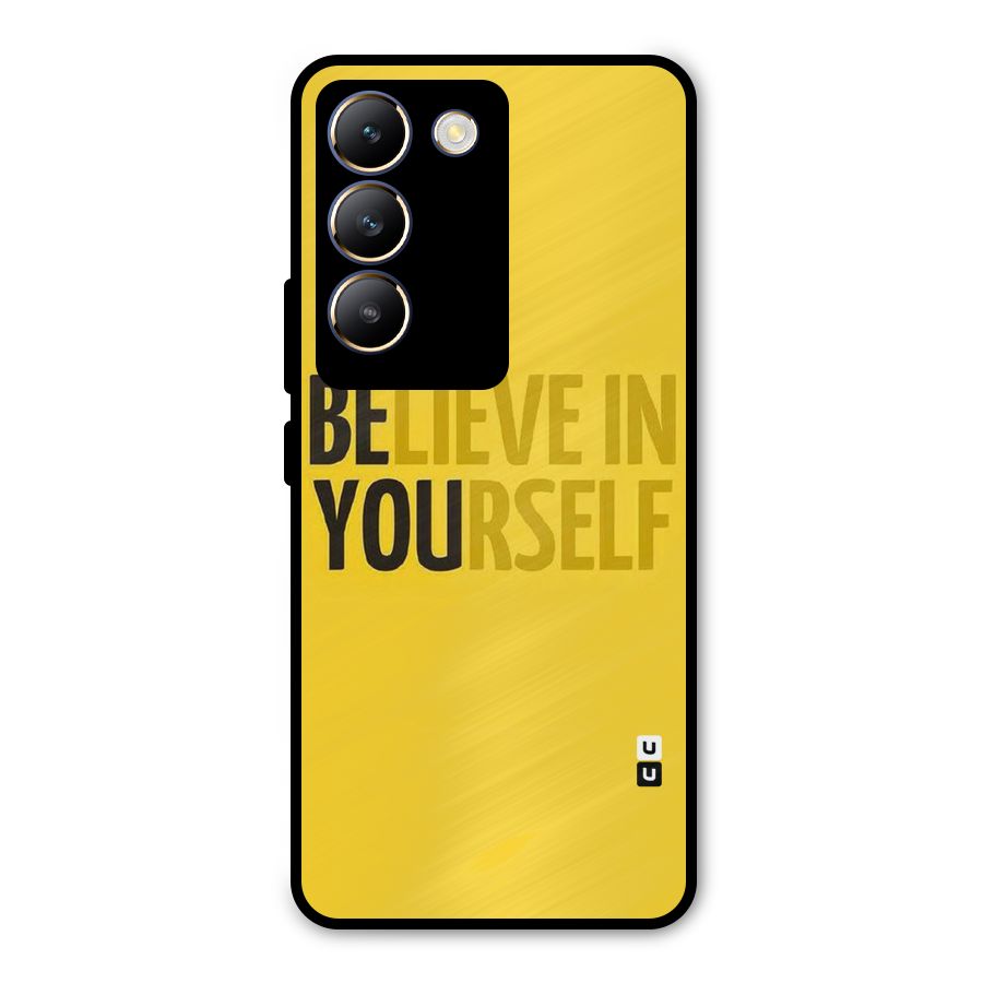 Believe Yourself Yellow Metal Back Case for Vivo T3 5G