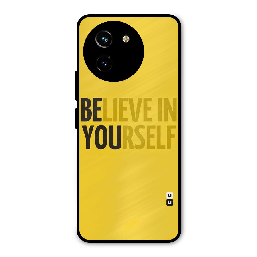 Believe Yourself Yellow Metal Back Case for Vivo T3x