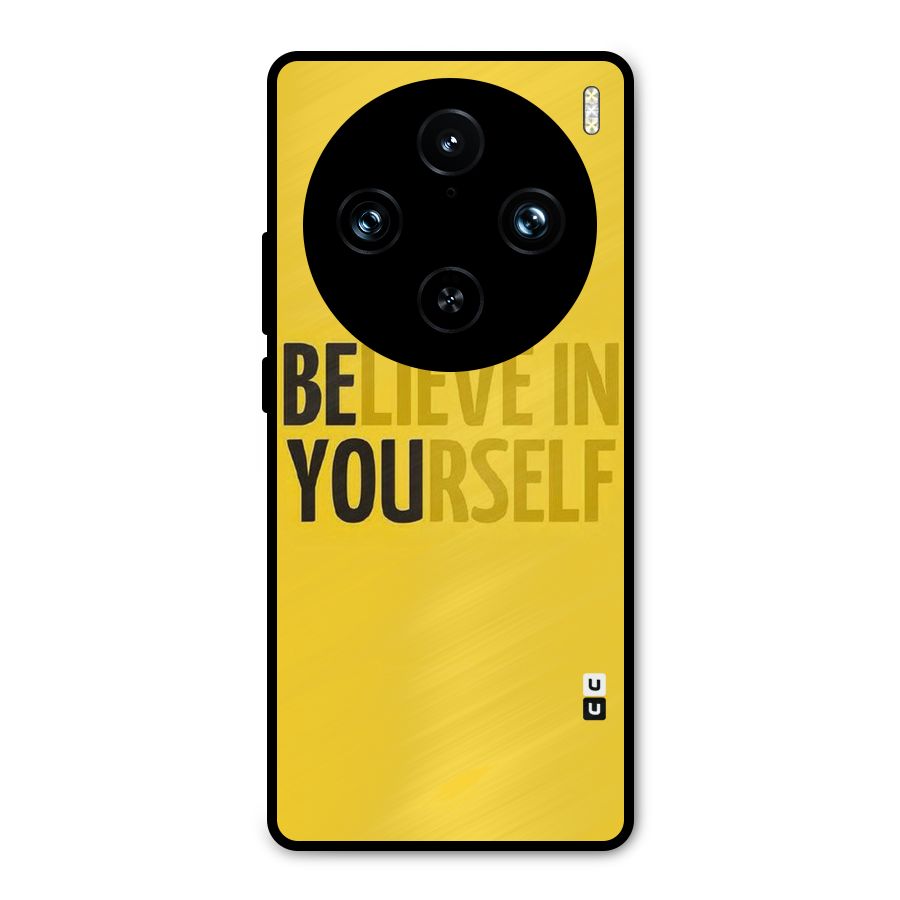 Believe Yourself Yellow Metal Back Case for Vivo X100 Pro
