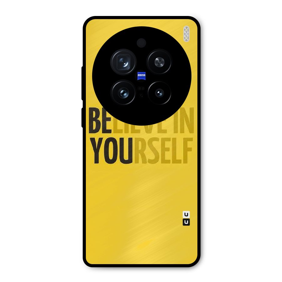 Believe Yourself Yellow Metal Back Case for Vivo X200 Pro