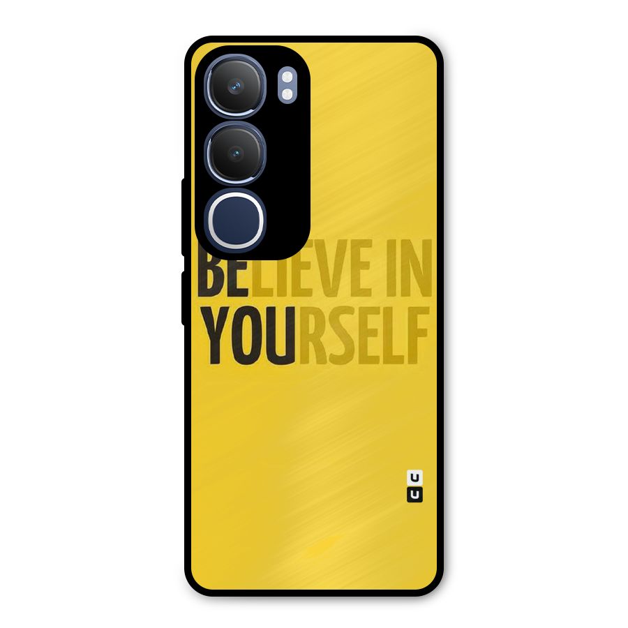 Believe Yourself Yellow Metal Back Case for Vivo Y29