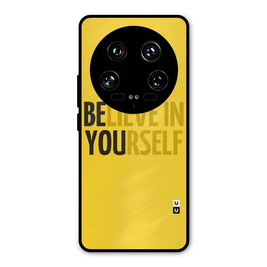 Believe Yourself Yellow Metal Back Case for Xiaomi 14 Ultra