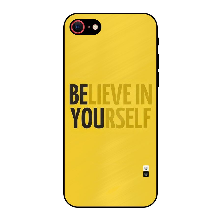 Believe Yourself Yellow Metal Back Case for iPhone SE 2022