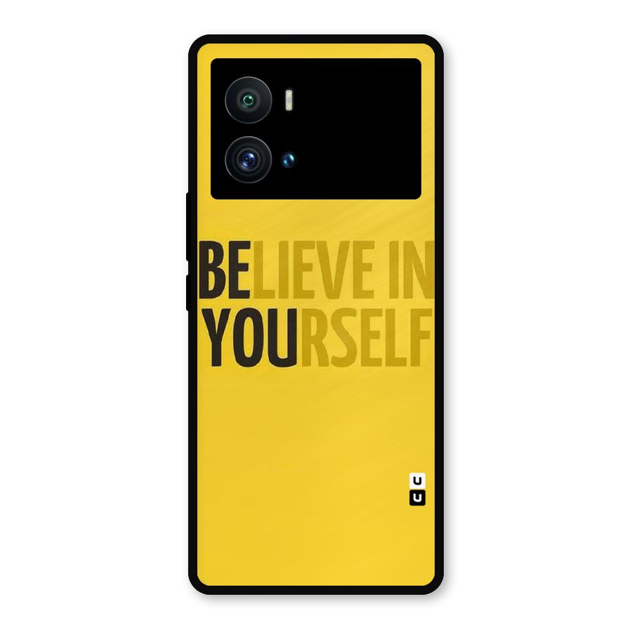 Believe Yourself Yellow Metal Back Case for iQOO 9 Pro