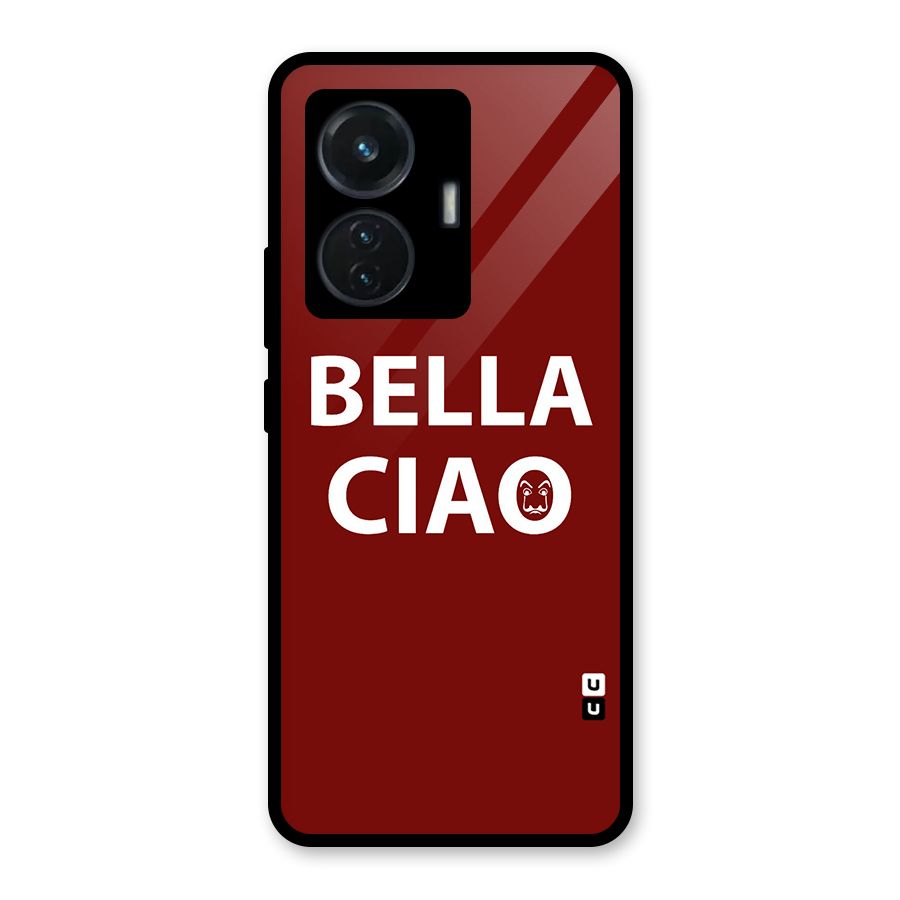 Bella Ciao Typography Art Glass Back Case for Vivo T1 44W
