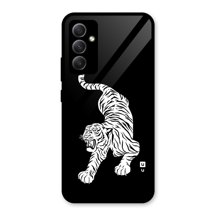Bengal Tiger Stencil Art Glass Back Case for Galaxy A34