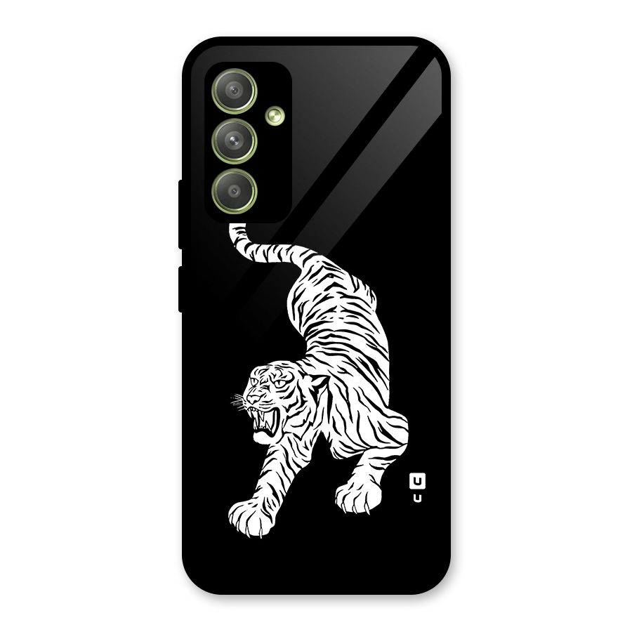 Bengal Tiger Stencil Art Glass Back Case for Galaxy A54