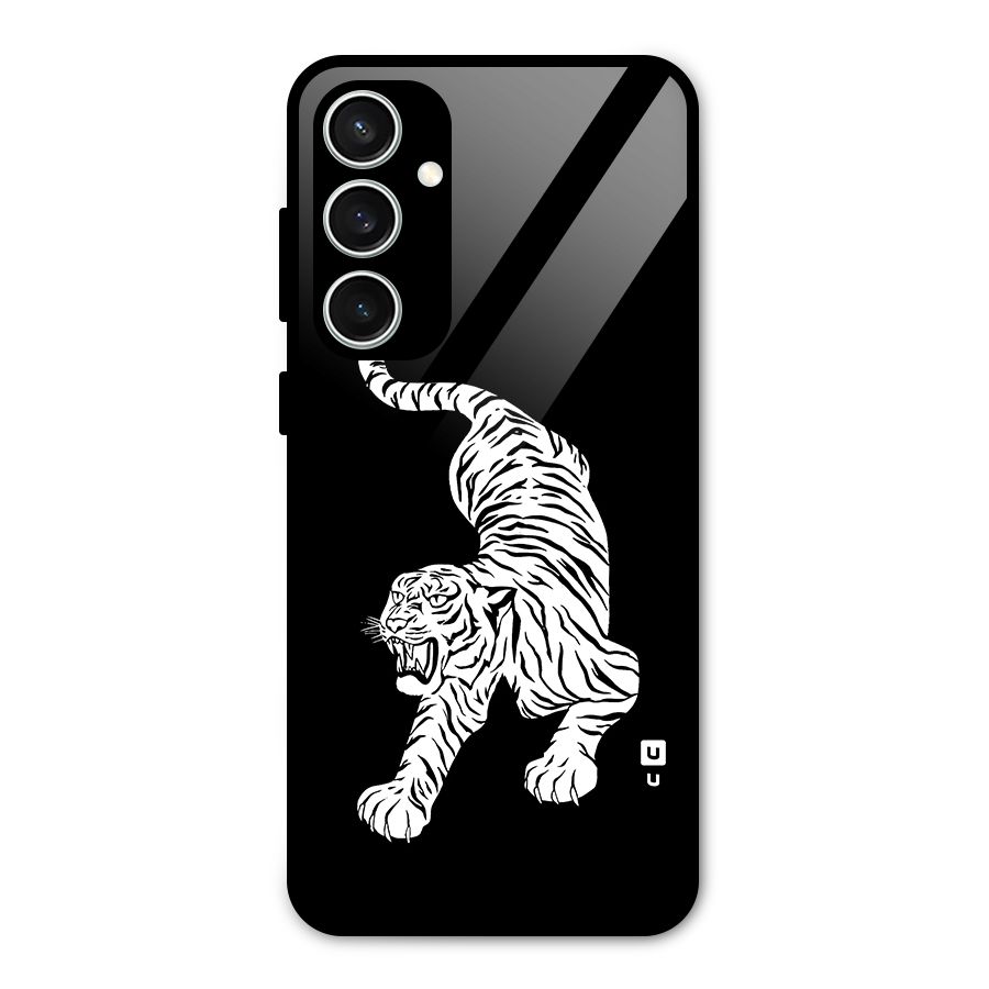 Bengal Tiger Stencil Art Glass Back Case for Galaxy S23 FE